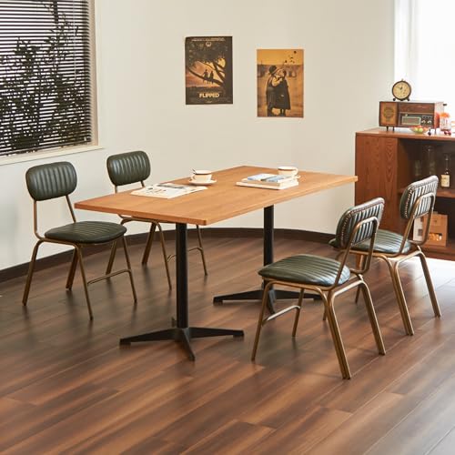 Mid Century Modern Faux Leather Dining Chairs Set of 2 for Kitchen or Dining Room (Dark Green)