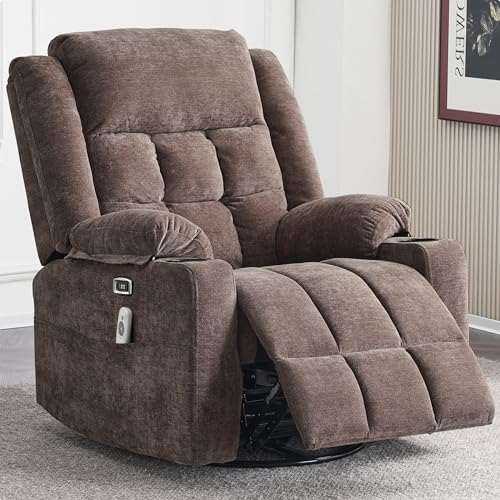 Massage Chair with Power Swivel and USB Ports for Living Room