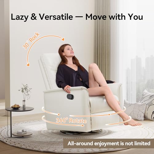 BedsPick 360° Swivel Recliner with Footrest and Lumbar Support