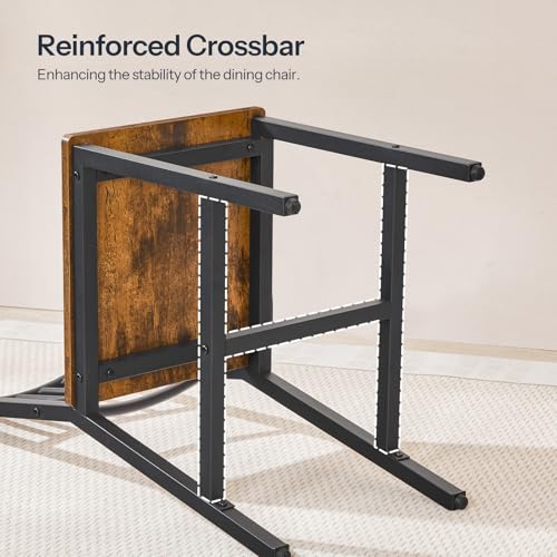 HOOBRO Farmhouse Dining Chair Set - Rustic Brown & Black BF39CD01