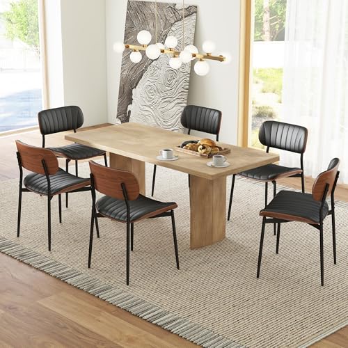 Bentwood Modern PU Leather Dining Chair Set, Black