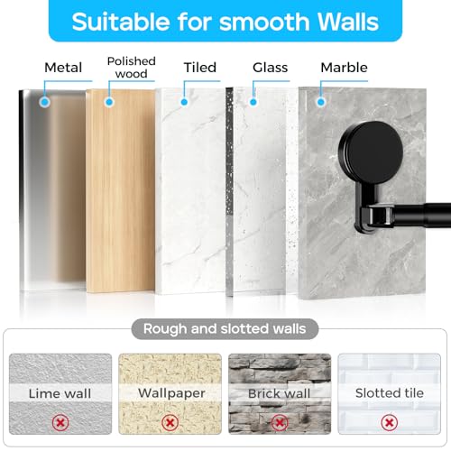 AIZESI Curved Adjustable Black Shower Curtain Rod 42-73 inches