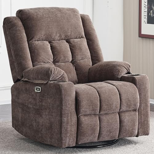Massage Chair with Power Swivel and USB Ports for Living Room